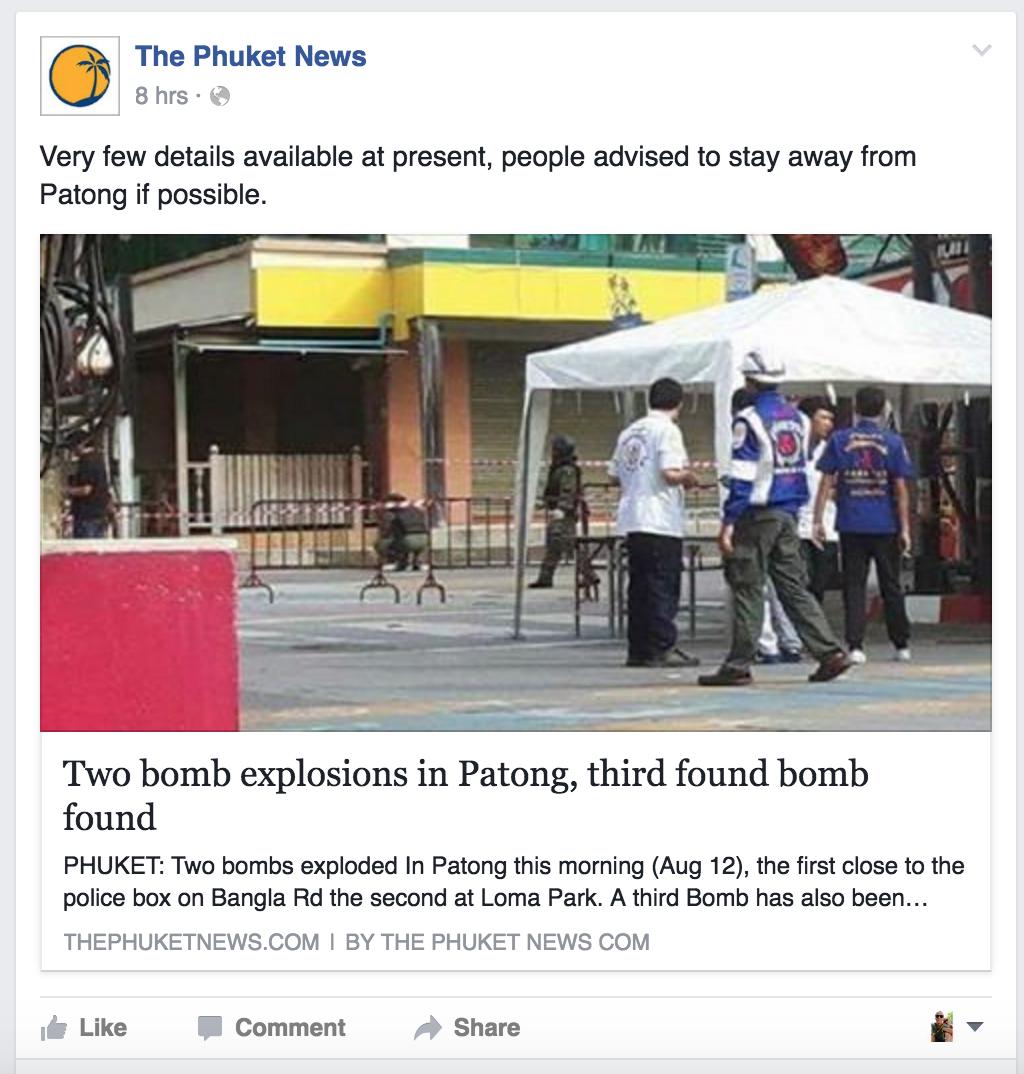 Phuket News vedr. bomber i Patong